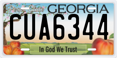 GA license plate CUA6344