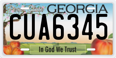 GA license plate CUA6345