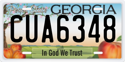 GA license plate CUA6348