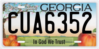 GA license plate CUA6352