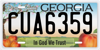 GA license plate CUA6359