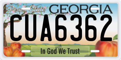 GA license plate CUA6362