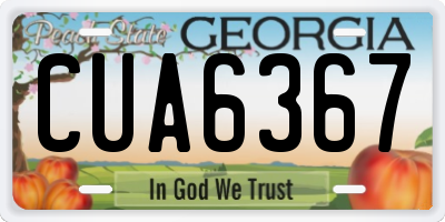 GA license plate CUA6367