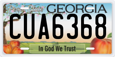 GA license plate CUA6368