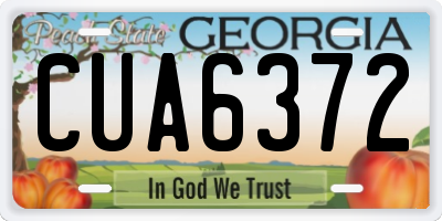 GA license plate CUA6372