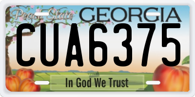 GA license plate CUA6375