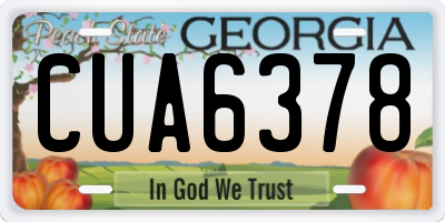 GA license plate CUA6378