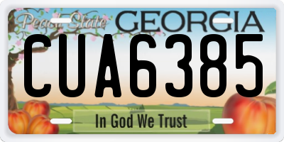 GA license plate CUA6385