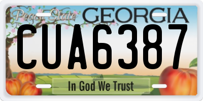 GA license plate CUA6387