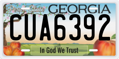 GA license plate CUA6392