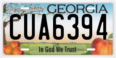 GA license plate CUA6394