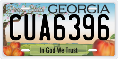 GA license plate CUA6396