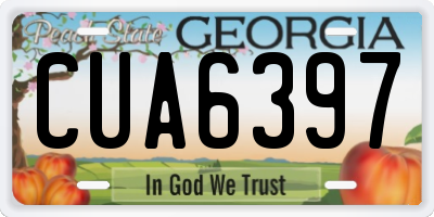 GA license plate CUA6397