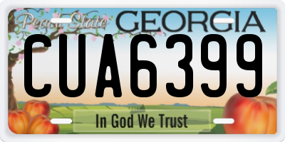 GA license plate CUA6399