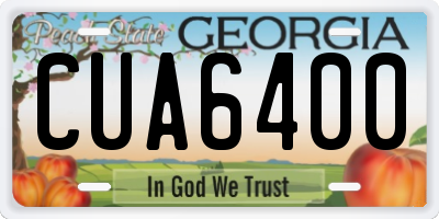 GA license plate CUA6400