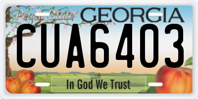 GA license plate CUA6403