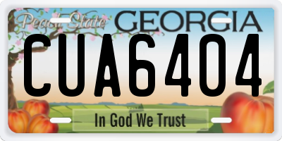 GA license plate CUA6404