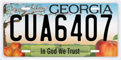 GA license plate CUA6407