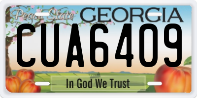 GA license plate CUA6409