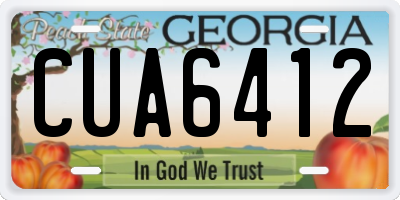 GA license plate CUA6412