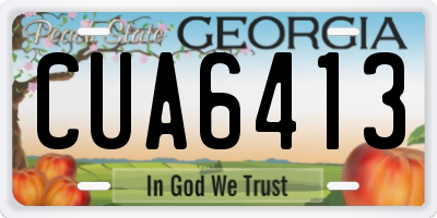 GA license plate CUA6413