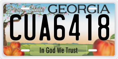 GA license plate CUA6418