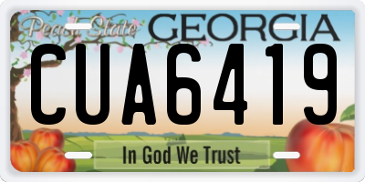 GA license plate CUA6419