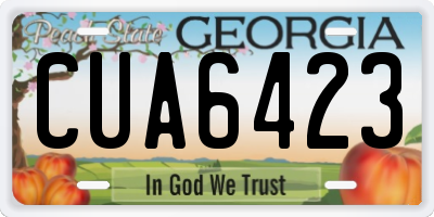 GA license plate CUA6423