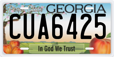 GA license plate CUA6425