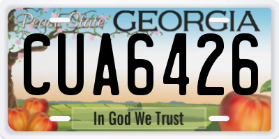 GA license plate CUA6426