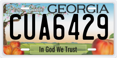 GA license plate CUA6429