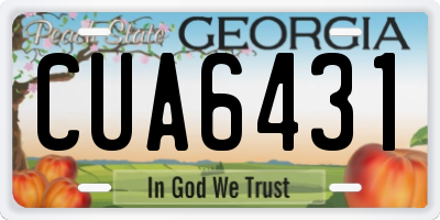 GA license plate CUA6431