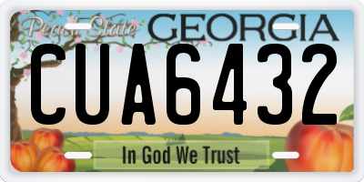 GA license plate CUA6432