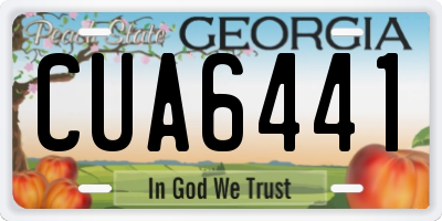 GA license plate CUA6441