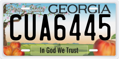 GA license plate CUA6445
