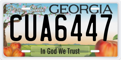 GA license plate CUA6447