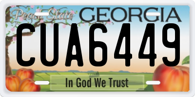 GA license plate CUA6449