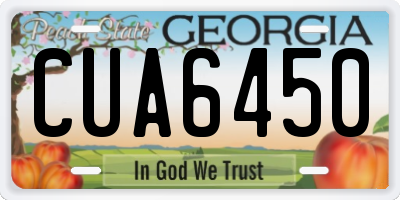 GA license plate CUA6450