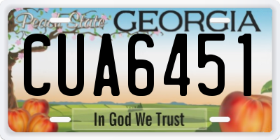 GA license plate CUA6451