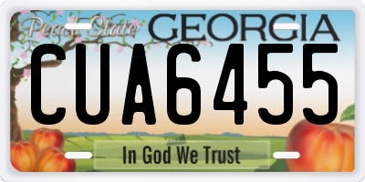 GA license plate CUA6455