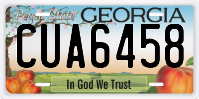 GA license plate CUA6458
