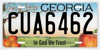 GA license plate CUA6462