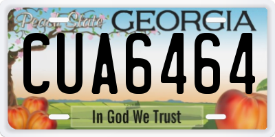 GA license plate CUA6464