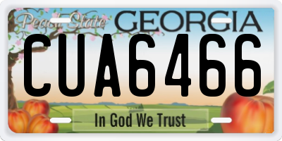 GA license plate CUA6466