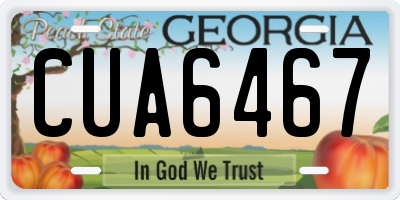 GA license plate CUA6467