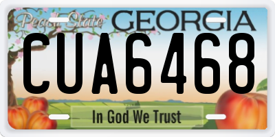 GA license plate CUA6468