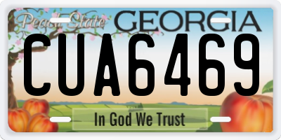 GA license plate CUA6469