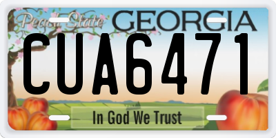 GA license plate CUA6471