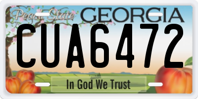 GA license plate CUA6472