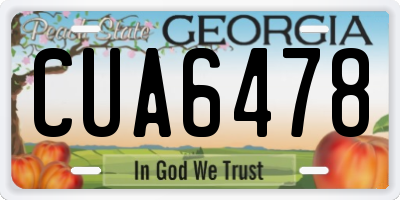 GA license plate CUA6478